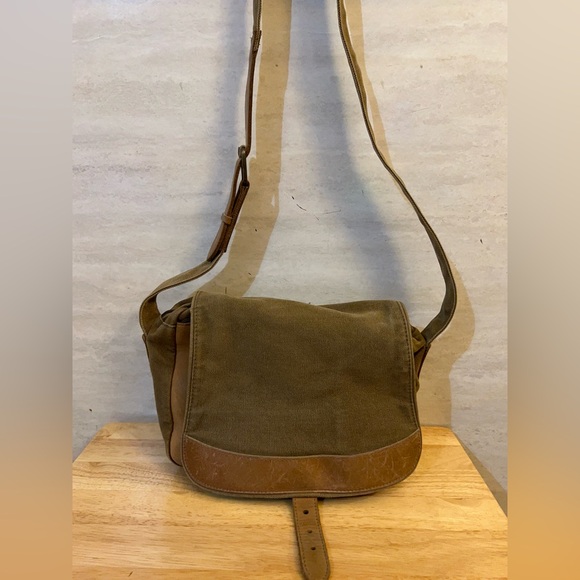 L.L. Bean Handbags - L.L. Bean Canvas & Leather Messenger Bag